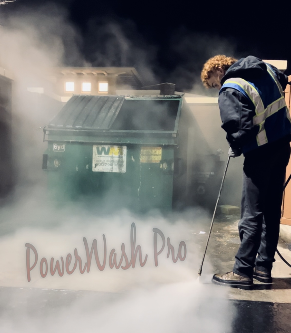 PowerWash Pro dumpster cleaning