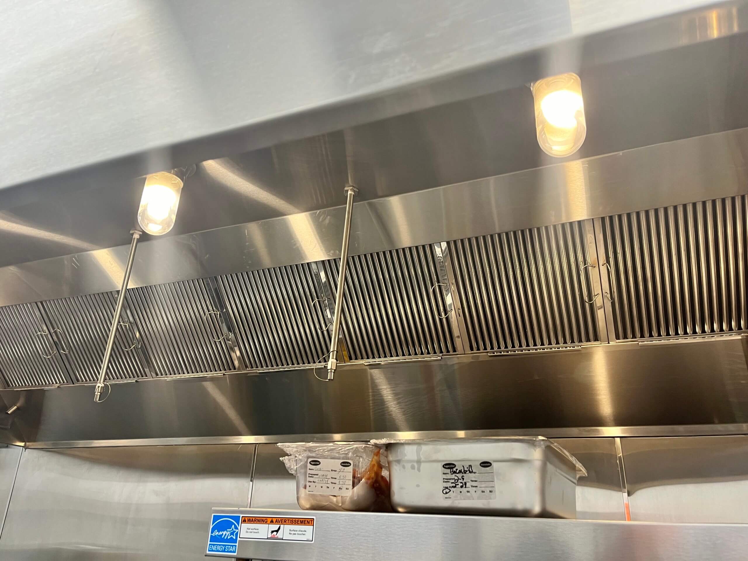 Cleaned Kitchen Exhaust Hood