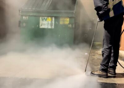dumpster area cleaning and pressure washing