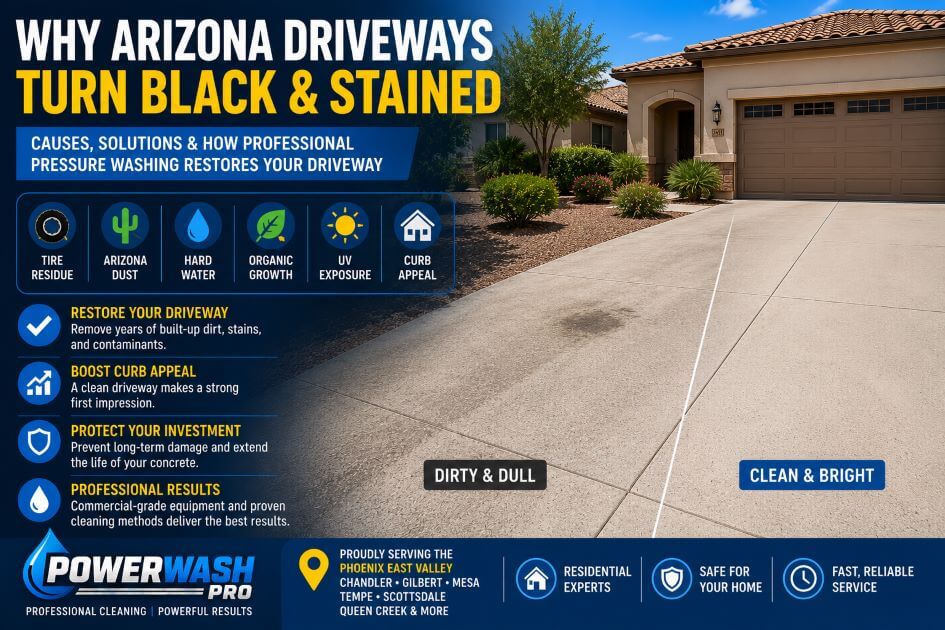 Why Arizona Driveways Turn Black And Stained